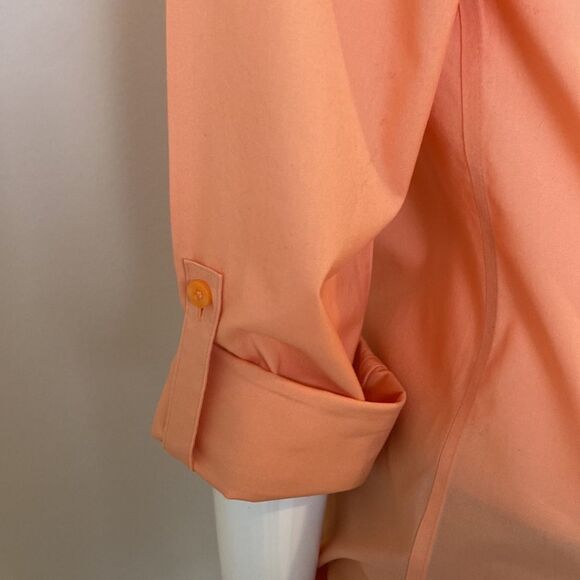Chico’s No-iron Button Down Blouse with Convertible Sleeves Apricot Size 0 - Picture 6 of 8